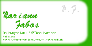 mariann fabos business card